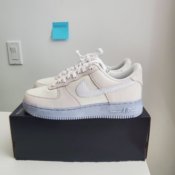 Nike Air Force 1 Low '07 LV8 EMB Summit White Blue Whisper - Picture 4 of 5